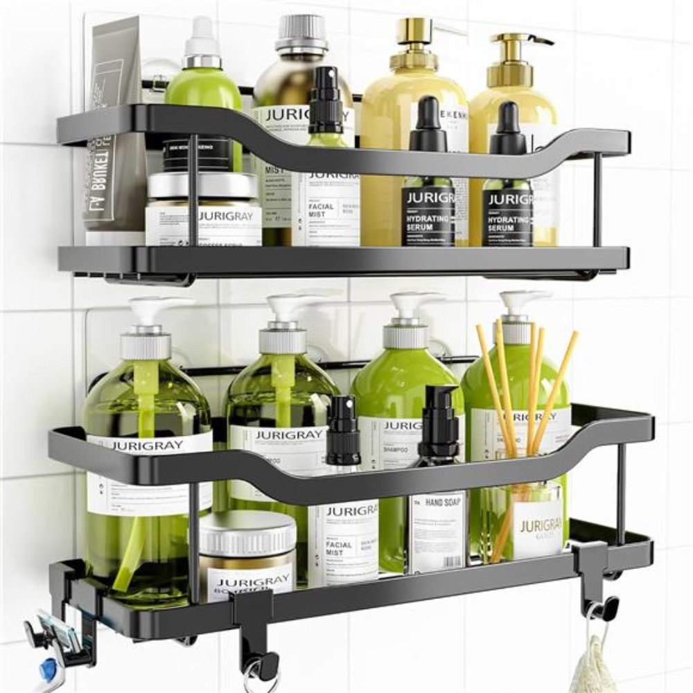 Shower Caddy, 2-Pack Adhesive Shower Organizer, No Drilling Rustproof